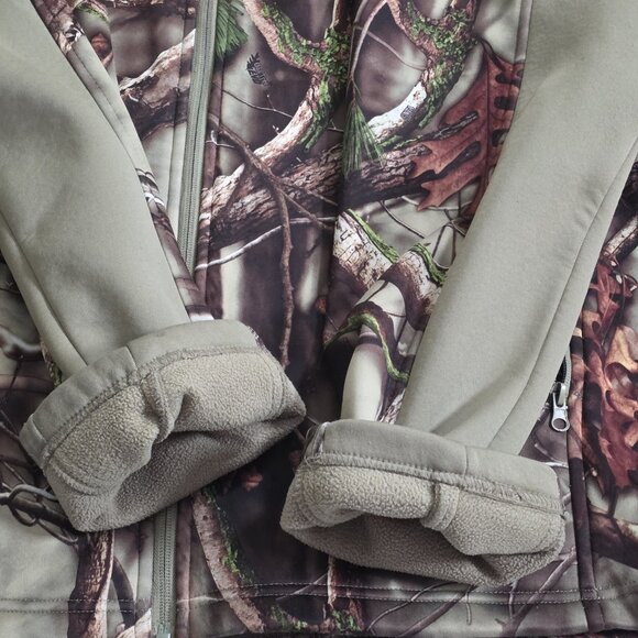 Huntworth Jacket Mens XL Camo Oak Tree Full Zip LS Pockets Fleece Inside Hunting - Picture 11 of 16